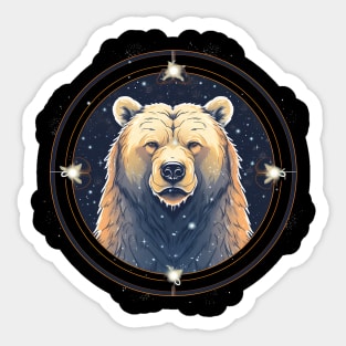 Grizzly Bear in Ornmament , Love Bears Sticker